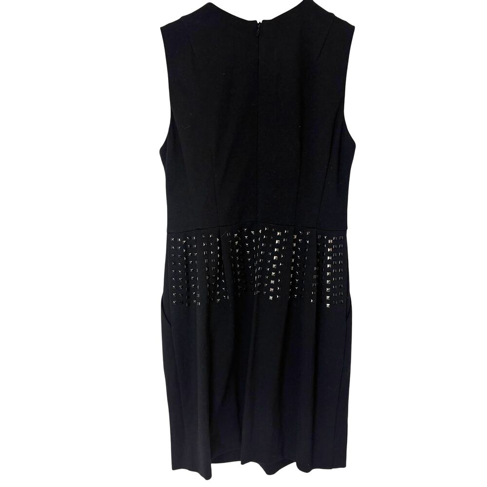 Nanette Lepore - Black Sleeveless Studded Mini Shift Dress - Women's Size 8 - Picture 6 of 10